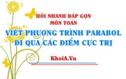 Viết phương trình parabol đi qua các điểm cực trị? Hỏi nhanh đáp gọn môn Toán